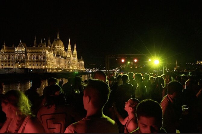 Budapest Danube Cruise with DJ, Drinks and After Party - On the Boat: DJ Energy, Open-Air Terrace, Drinks, and the Cloakroom Detail
