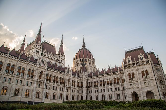 Budapest Grand Walk - Parliament, Chain Bridge, and Buda Castle views from the promenade