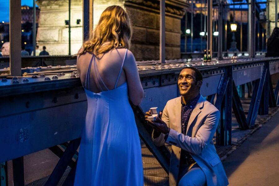 Budapest: Proposal Photos at enchanting Fisherman's Bastion - How the photographer helps you look natural (and not staged)
